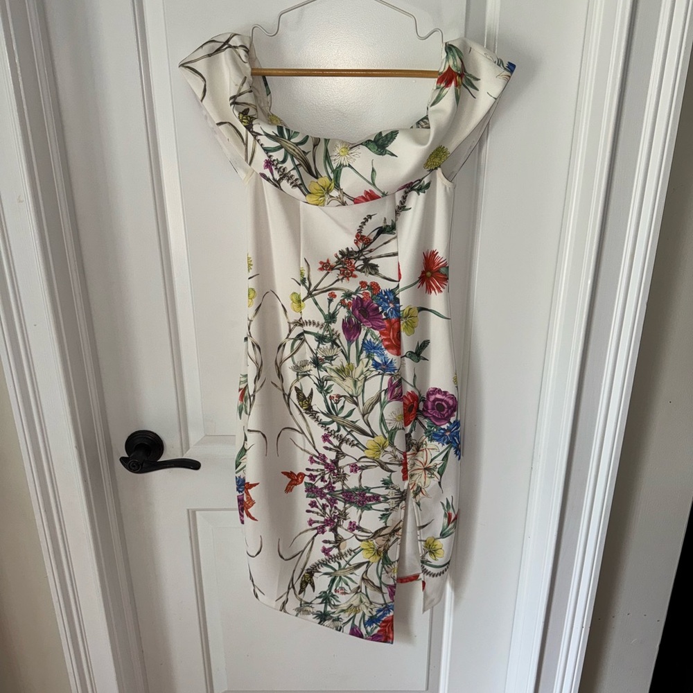 Luxxel Red and Green Cowl Neck Midi Sundress